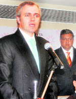 Jammu and Kashmir CM Omar Abdullah at the inauguration on Sunday.