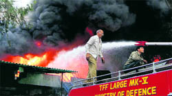 A factory on fire in Faridabad