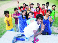Students of the Theatre Age in a jubilant mood in Chandigarh
