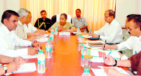 Governor of Uttarakhand Margaret Alva at a meeting of the Uttarakhand state branch of the Red Cross Society, at Raj Bhawan in Dehradun on Monday.