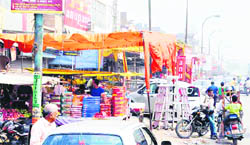 Shops being run illegally from residential premises in Faridabad.