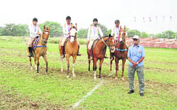 The Haryana Police Cavalier Team that won the gold medal in Delhi.