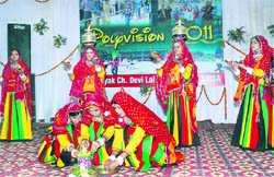 Students perform during the annual function of JCD Polytechnic at Sirsa
