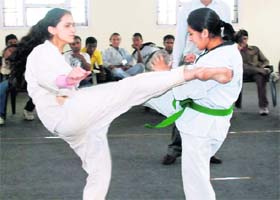 Girls in action during the championship