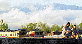 Sunshine in Srinagar on Tuesday gave relief to people from cold weather conditions.