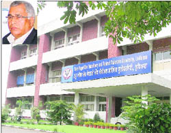 A view of Guru Angad Dev Veterinary and Animal Sciences University and (inset) Vice-Chancellor Dr VK Taneja