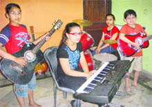 Young Band: Students of Vivek Aggerwals Institute of Dance and Performing Arts give a performance.
