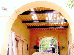 The inside view of the strructure.