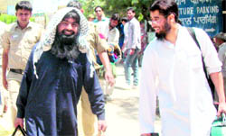 The Pakistani prisoners who were released from Indian jails before crossing over to Pakistan at Attari-Wagah joint check-post on Thursday.