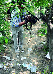 The spot where a 24-year-old woman was brutally murdered at Millennium Park in New Delhi on Saturday.