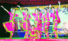 Girl students present a dance item at Grafest-2011 at Graphic Era University in Dehradun on Saturday.