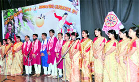 Participants in the Bihu celebrations organised by the Asom Association in Dehradun on Saturday.