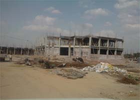 A view of the under-construction government college at Dhilmaan