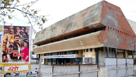 A cinema hall running from an old building on the Bathinda-Goniana road.
