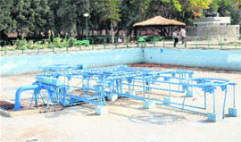 No music: The musical fountain at the Terraced Garden in Sector 33 of Chandigarh, which has been functioning irregularly for the past several years. 