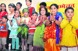 Children during a fancy dress competition at Sector 37, Chandigarh