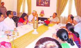 Uttarakhand Governor Margaret Alva at a meeting of the State Council of Child Welfare in Dehradun on Monday.