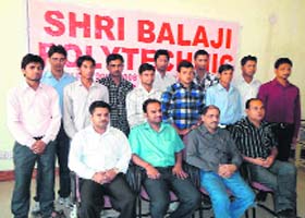 A batch of selected students with staff members of Balaji Polytechnic at Radaur