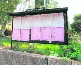 A notice board on the Jammu University campus displaying important helpline numbers for ragging incidents