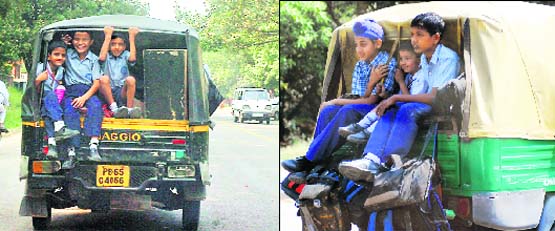 Schoolchildren are being ferried precariously in auto-rickshaws. Apparently, having failed to learn lessons from the past, auto drivers continue to flout rules with impunity and run business at the cost of innocent lives