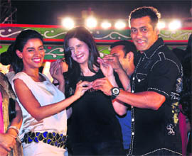 Asin, Katrina Kaif and Salman Khan