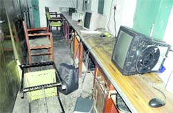 A fee counter of DAV PG College, Dehradun, that was ransacked by students