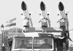 DRDO-developed Akash air defence missile at the Republic Day parade in New Delhi. Indigenous production has failed to meet the armed forces vast requirements