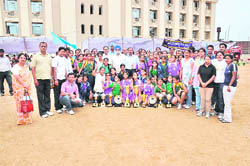 Prize winners of the Inter-Cambridge Sports Meet at Cambridge International School in Phagwara.