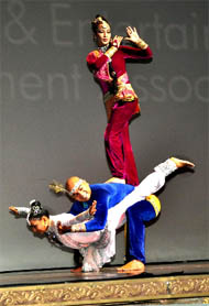 Artistes entertain audience at an event in Gurgaon on Thursday evening. 