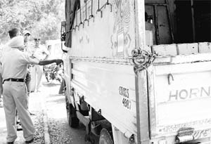 The police recovered 95 boxes of liquor from a truck in Sector 17, near the ISBT, on Saturday.