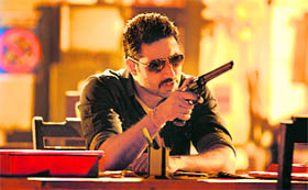 Abhishek Bachchan as a police officer in the film