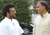 Maharashtra YC leader Siddhartha Khosa (left) with district YC president Sandeep Jakhar 