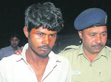 Accused Nand Kishore in police custody. 