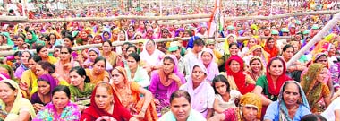 A view of the crowd at the Samman rally