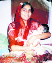 A file photo of Gagandeep Kaur and her son