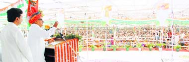 Chief Minister Bhupinder Singh Hooda at a rally in Narnaul