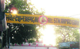 (Top) NGOs want railway station signboard; and time table (below) to be written in Punjabi at Mandi Ahmedgarh.
