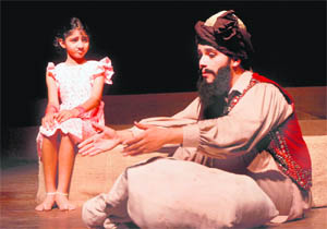 Students from Yadavindra Public School perform the play The Kabuliwalah at the Tagore Theatre in Chandigarh on Tuesday.
