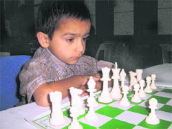 Suvrat Rathore during the 17th under-15 chess championship organised in Kangra.