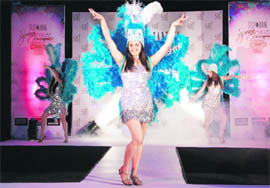 Russian belly dancers perform during a fashion show in Jalandhar on Sunday night.