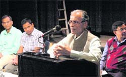 Prof GC Tripathi, former Director of the National Mission on Manuscripts, during a training camp on old manuscripts in Shimla