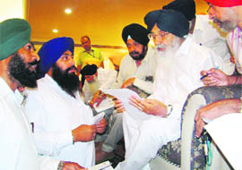 Chief Minister listens to the grievances of people during a sangat darshan programme at Jagraon