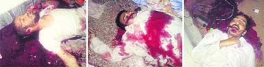 Unidentified bodies of three men who were killed during the raid on Osamas hideout