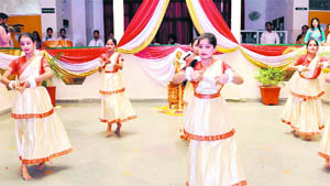 Students of DPS perform during a music festival in Amritsar.