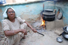 Dyal Kaur, daughter-in-law of late MLA Harditt Singh Puhli, at her house in Poohli village of Bathinda district.