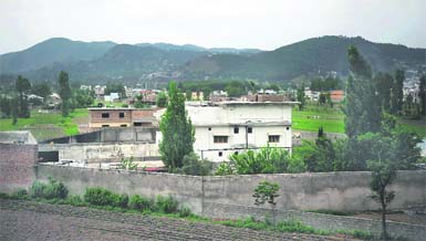 The house and compound in which Osama bin Laden lived in Abbottabad. 