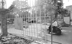 A redesigned security gate in Mohali.