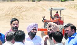 Punjab Sports Department director Pargat Singh makes a point during a visit to the site of the upcoming hockey stadium in Phase IX, Mohali,