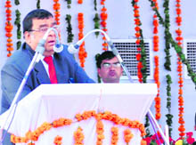 Supreme Court Judge and Executive Chairman of the National Legal Services Authority, Justice Altamas Kabir, speaks at a legal awareness programme in Nuh.