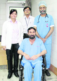 Ziauddin, an Afghan national, poses with Dr GS Wander (right), chief cardiologist at the HDHI. Photo: Inderjeet Verma
